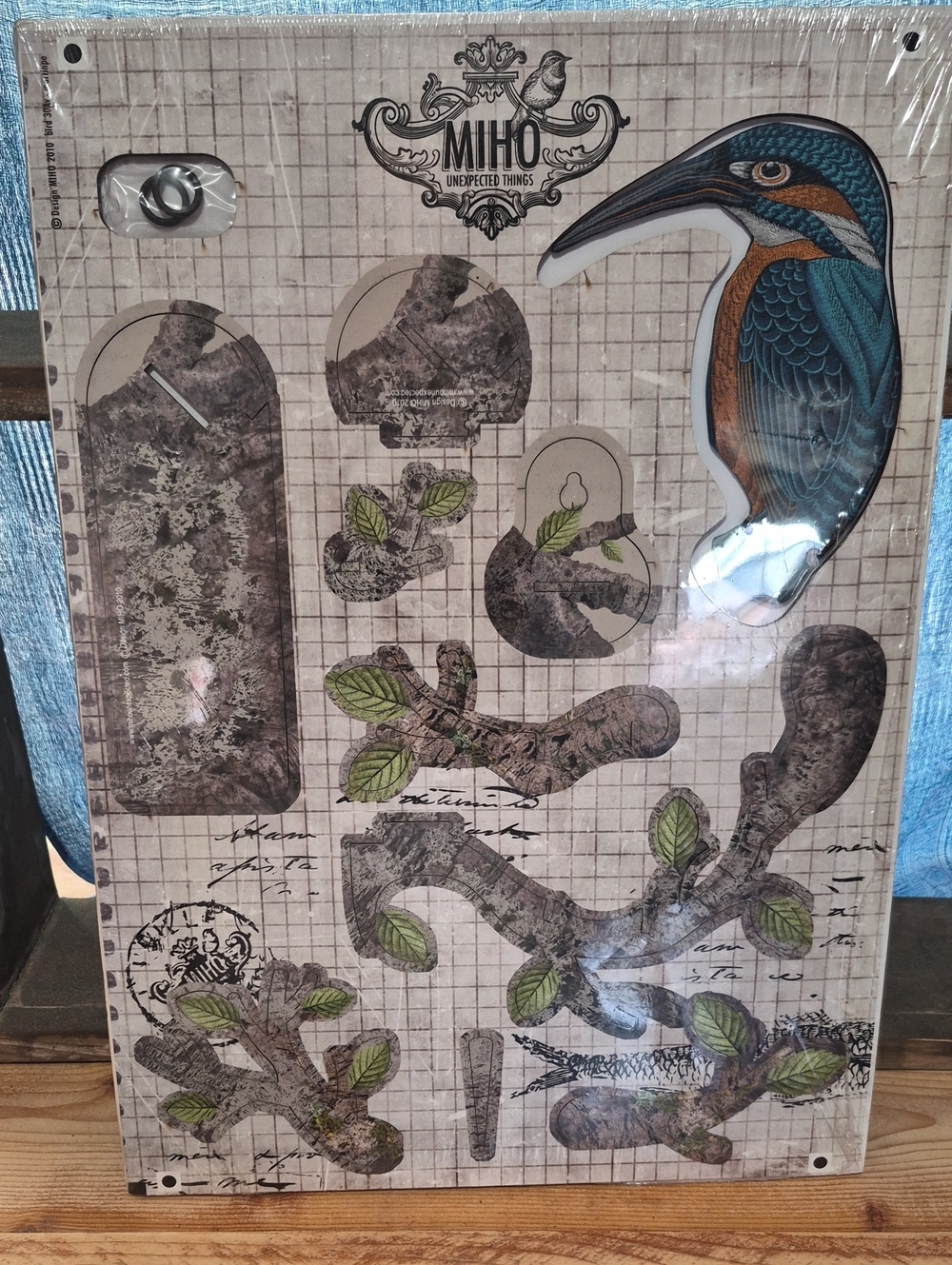 MIHO Decorative Bird & Branch Decoupage Sheet - Blue & Brown